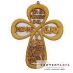 Cruz calada con oración