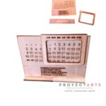 Calendario perpetuo horizontal con mensaje