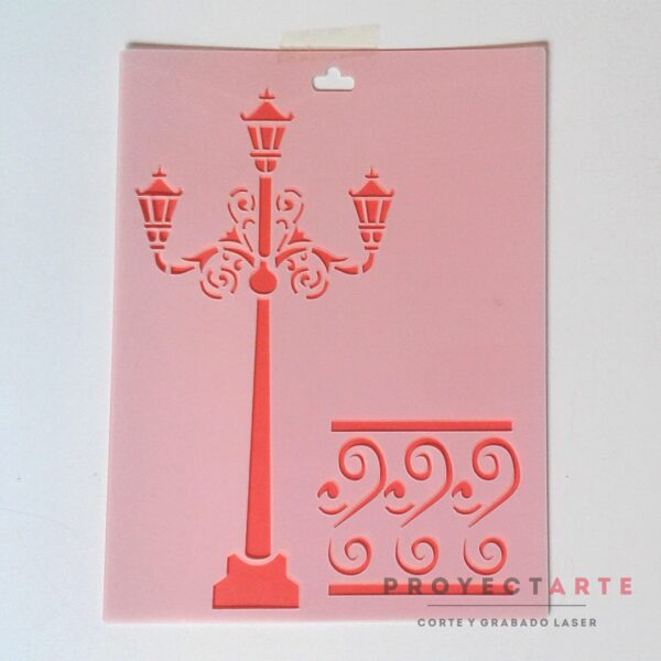 Stencil farol y arabescos