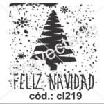 Sello Feliz navidad árbol