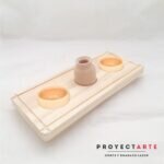 Tabla con palillero y 2 salseros