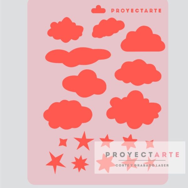Stencil Nubes y estrellas