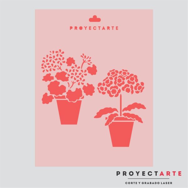 Stencil Plantas en maceta