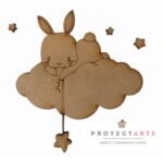 Conejo en nube con estrellas