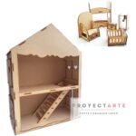 Casita y mubles para muñecas pequeñas