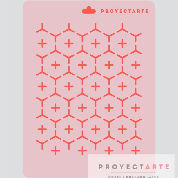 Stencil hexágono cruces
