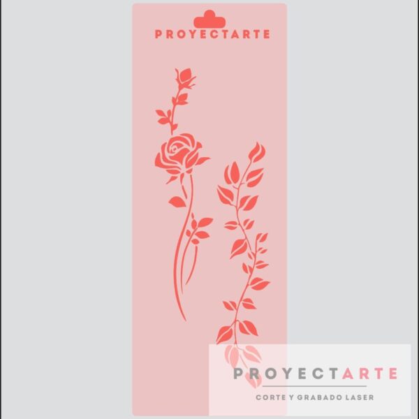 Stencil lineas de flores chico 2