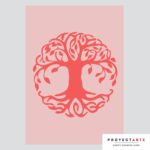 Stencil árbol de la vida circular Grande