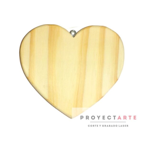 Corazon de madera pulida 9cm