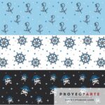 Colección de papeles marino -celeste-