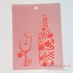 Stencil Botella y copa de vino