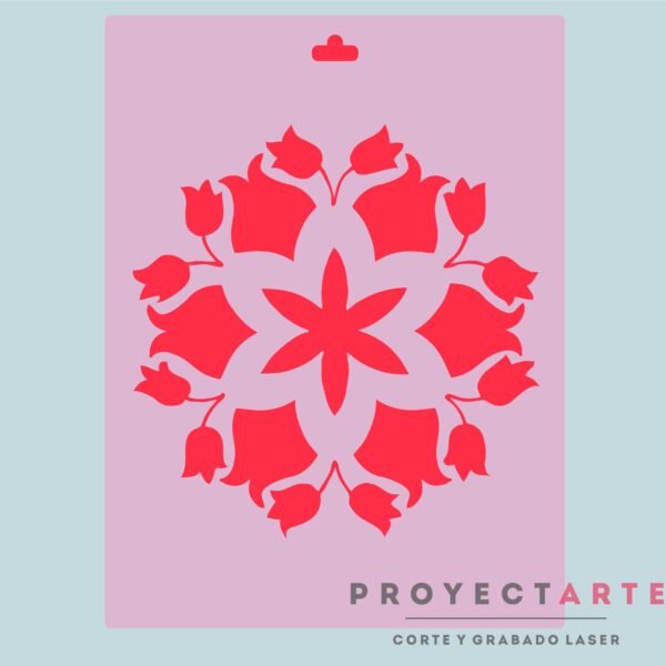 Stencil mandala tulipanes