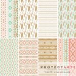 Colección 8 hojas mandala plumas