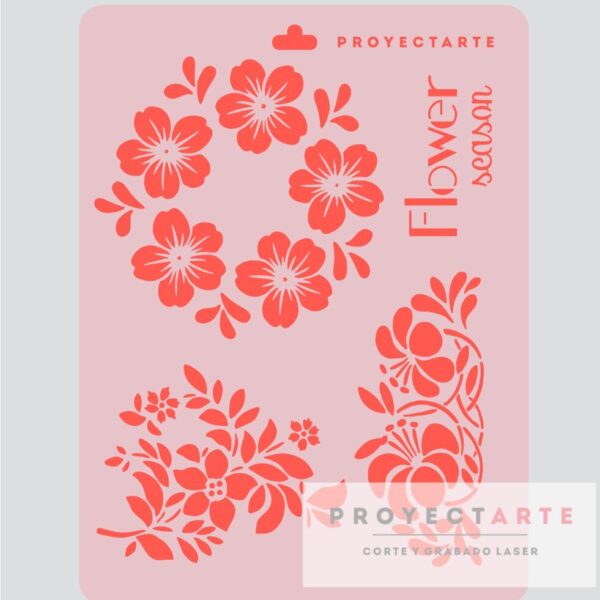 Stencil Flower Seasons
