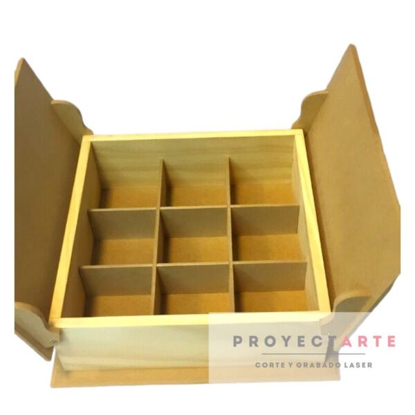 Caja de te x9 de madera