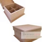 Caja de te 4 reparticiones con bisagras en mdf