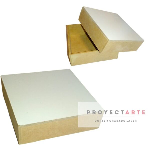 Caja chata pequeña 10x10 3mm sublimable