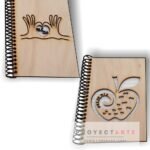 Libreta manzana feliz día o manitos corazón