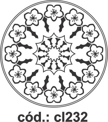 Sello mandala de flores