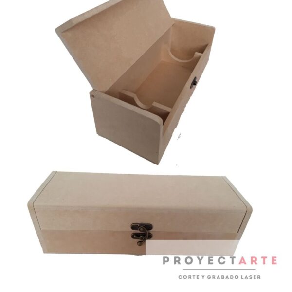 Caja para botella de vino cierre metalico