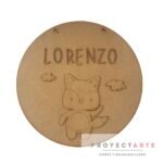 Cartel nombre y zorrito saludando