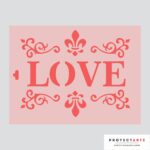 Stenhcil Love con arabescos