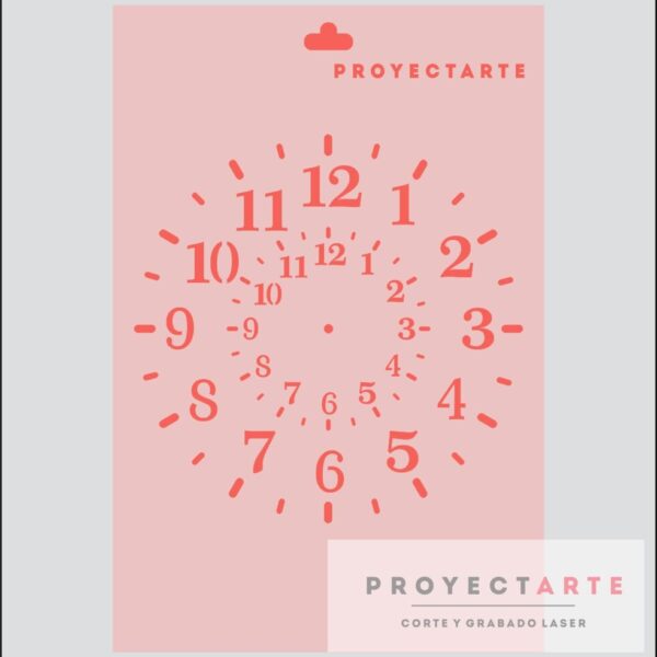 Stencil reloj clasico grande