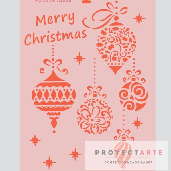 Stencil Merry Christmas y chirimbolos