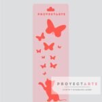 Stencil Gato y mariposas chico