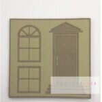 Sello Inverso Puerta con escalones y ventanas