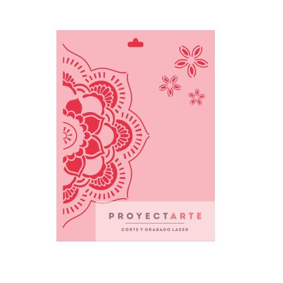 Stencil medio mandala y flores