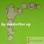 marco con tazas y tetera