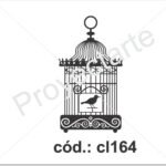 Sello jaula con pajarito