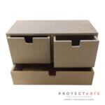 cajonera dos cajones chicos y uno largo sin herraj