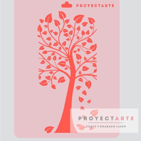 Stencil árbol de otoño