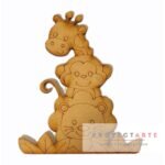 León, mono y jirafa