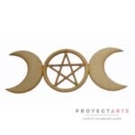 Dos lunas y sol con estrella calada