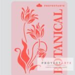 Stencil Botanical con tulipanes