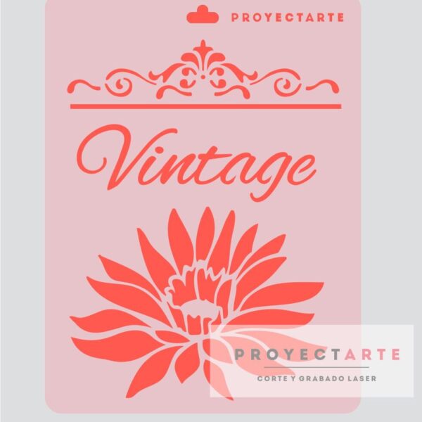 Stencil Vintage con flor