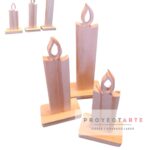 Vela decorativa en madera 25cm