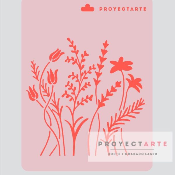Stencil ramas y flores