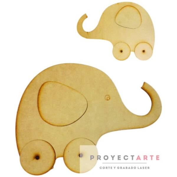 Elefante de arrastre con rueditas