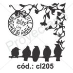 Sello pájaros en rama