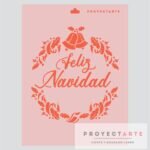 Stencil Corona Feliz Navidad