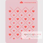 Stencil fondo de corazones