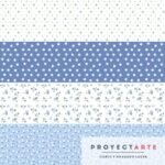 Colección papeles -florcitas celestes-