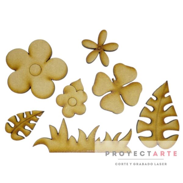Pack hojas y flores