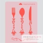 Stencil Cubiertos Calados