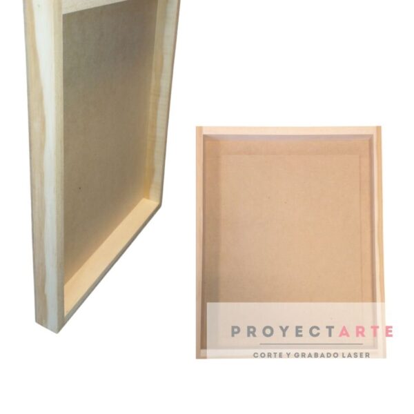 Bastidor de madera con fondo de mdf