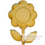 Flor simple con tallo y hojas